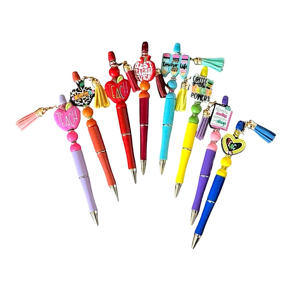 Hand Crafted Teacher Appreciation Beaded Pens + 4 Refills